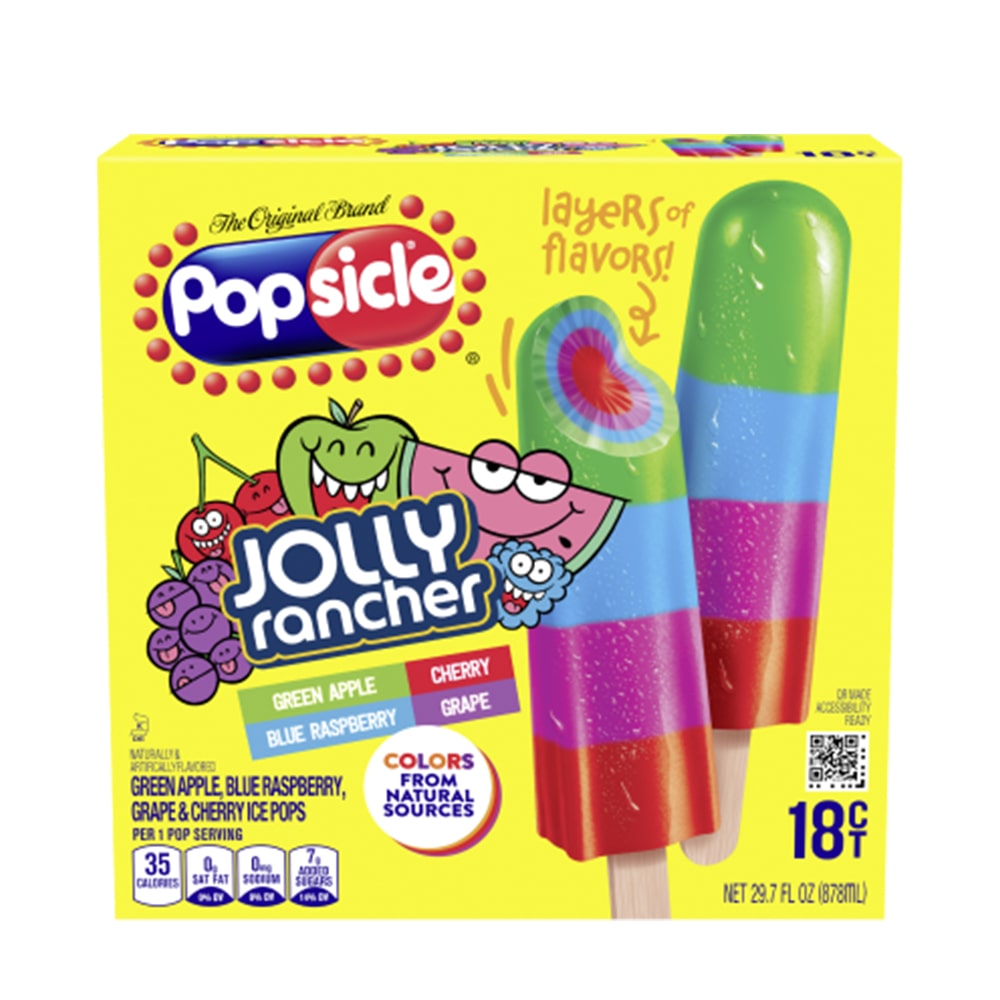 box of jolly rancher original flavors ice pops