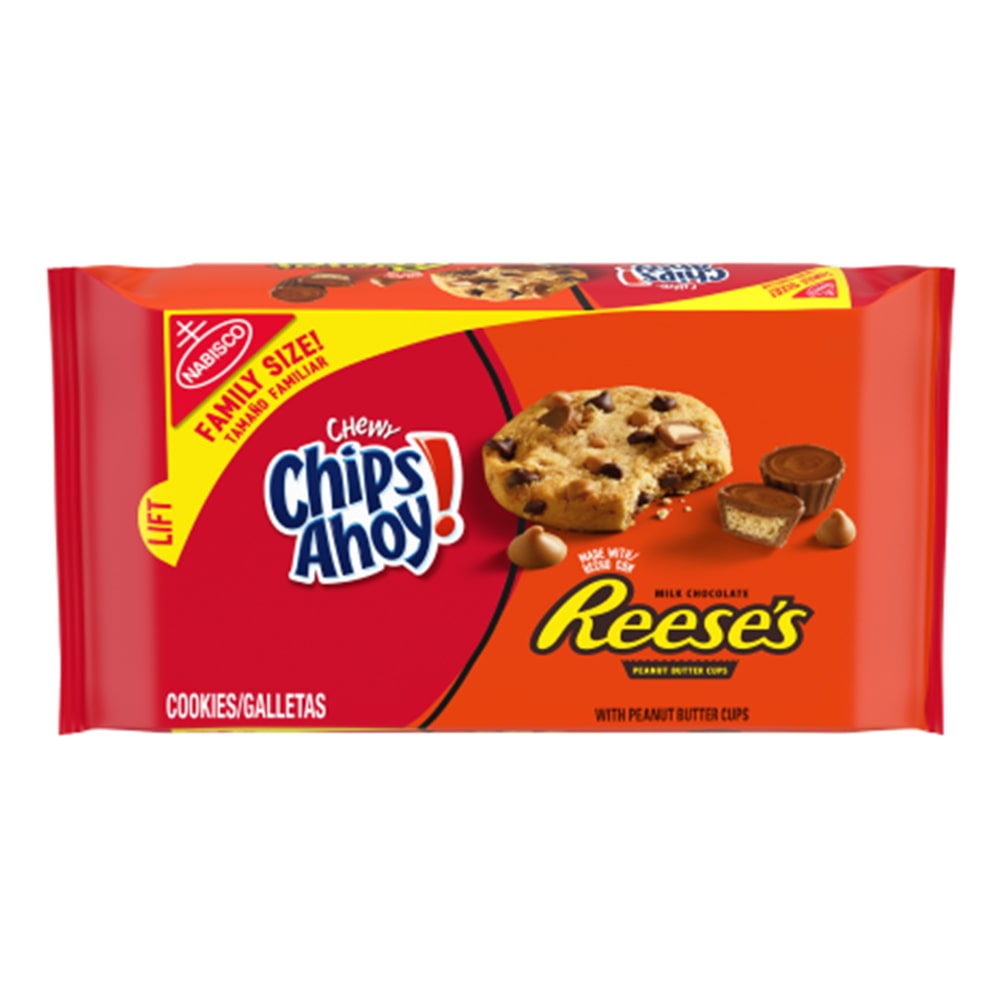pack of reeses chips ahoy milk chocolate peanut butter chewy cookies